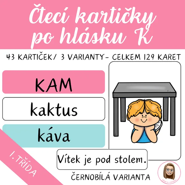 Čtecí kartičky po hlásku K 1
