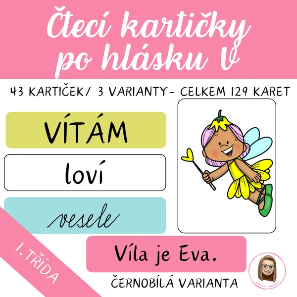 Čtecí kartičky po hlásku V 1