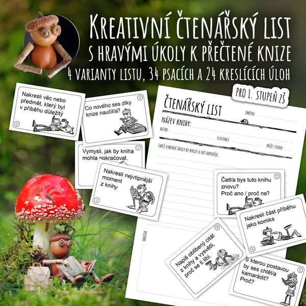 Kreativní čtenářský list s hravými úkoly k přečtené knize 1