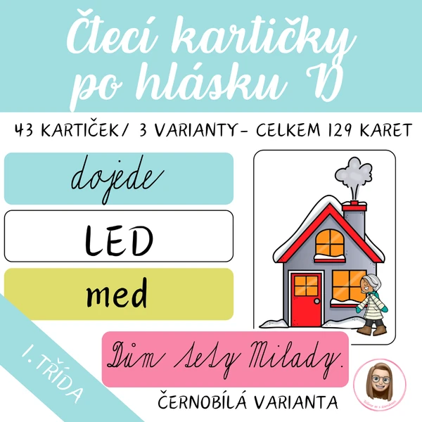 Čtecí kartičky po hlásku D 1