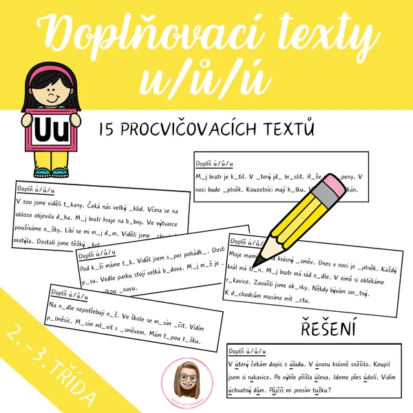 Ú/Ů/U - doplňování do textu 1