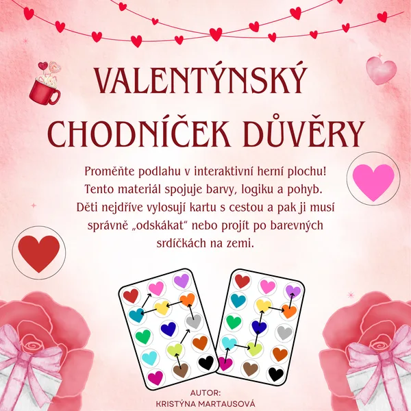 Valentýnský chodníček důvěry - Srdíčkové bludiště 1