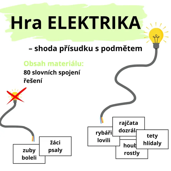 Hra ELEKTRIKA – shoda přísudku s podmětem 1