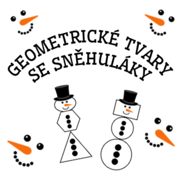 Geometrické tvary se sněhuláky 1