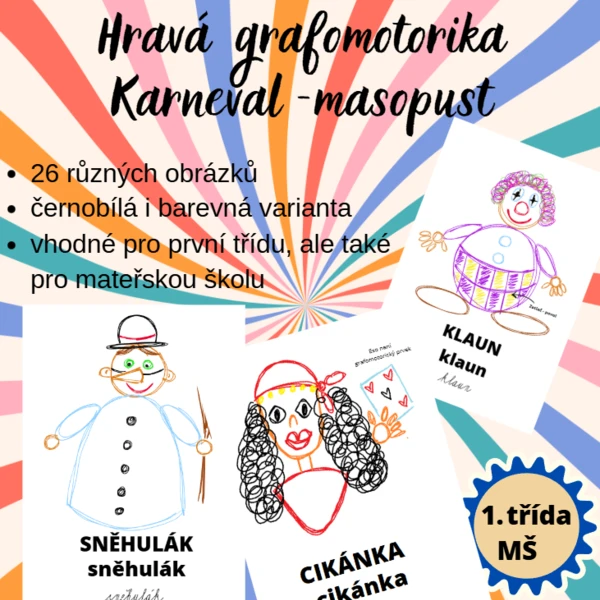 Hravá grafomotorika karneval /masopust 1
