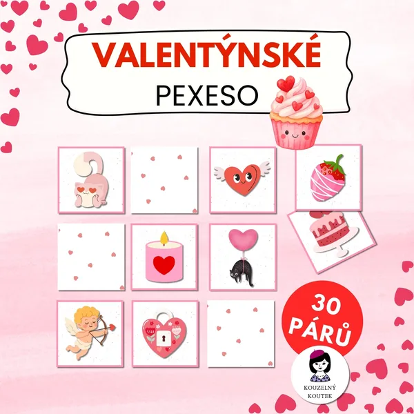 Valentýnské pexeso | Valentýn | hra pro děti 1