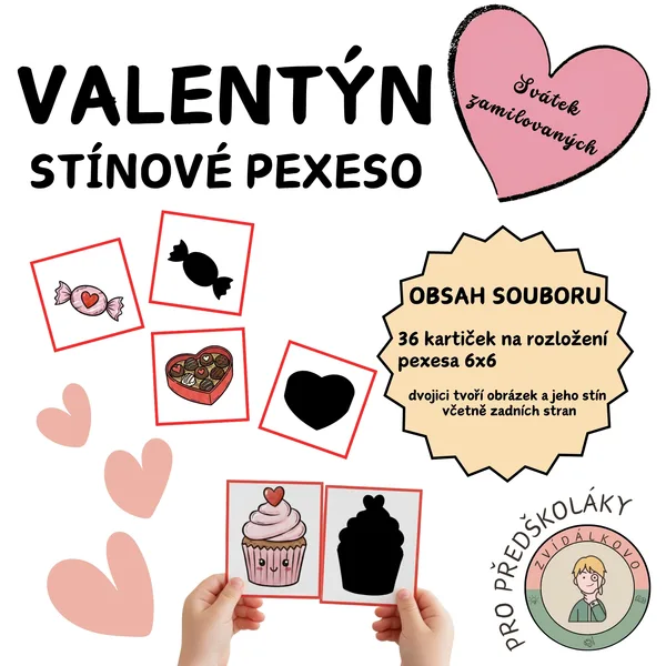 Valentýn - stínové pexeso  1