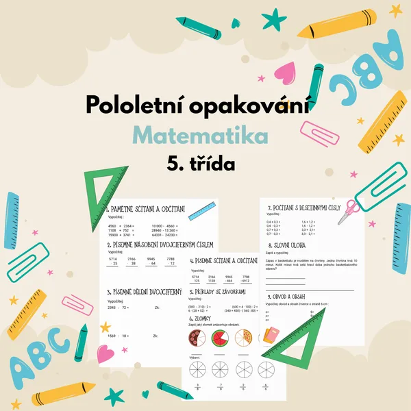 Pololetní opakování 5. třídy z matematiky 1