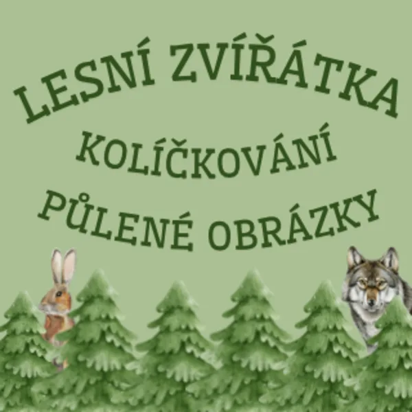 Lesní zvířátka - kolíčkování, půlené obrázky 1