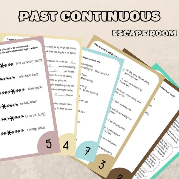 Past continuous - escape room 1