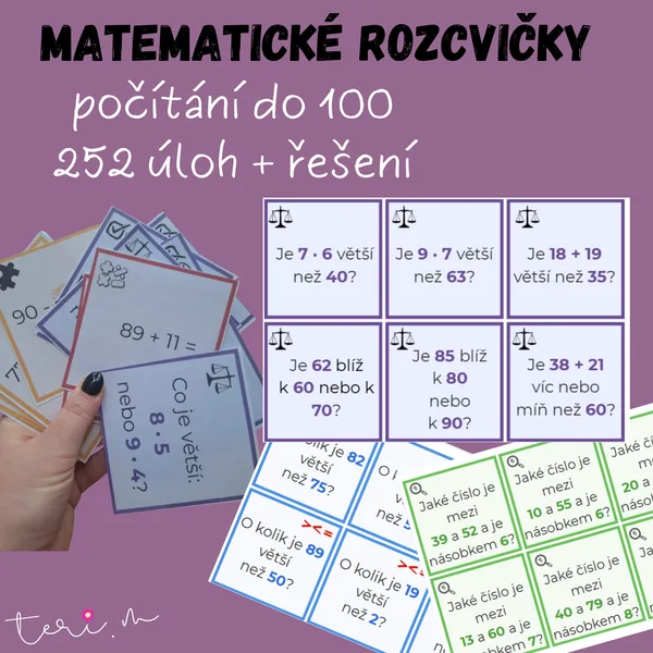 MATEMATICKÉ ROZCVIČKY - počítání do 100 1
