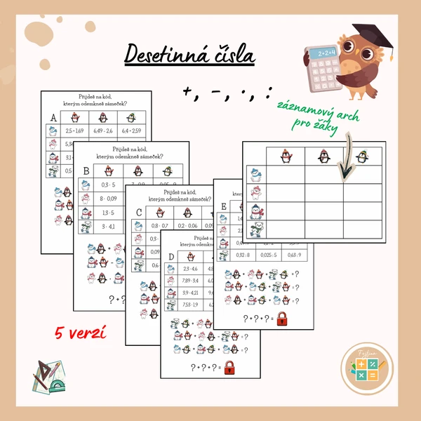 Desetinná čísla - šifrovací počítání 1