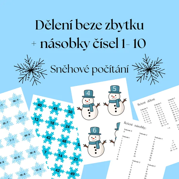 Dělení beze zbytku + násobky čísel 1-10 1