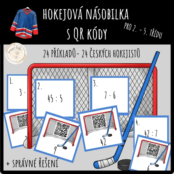 Hokejová násobilka s QR kódy 1