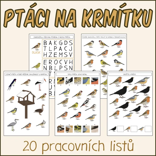 Ptáci na krmítku - Pracovní listy 1