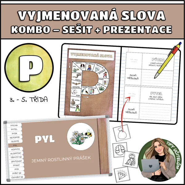 Vyjmenovaná slova po P - do sešitu + prezentace (set) 1