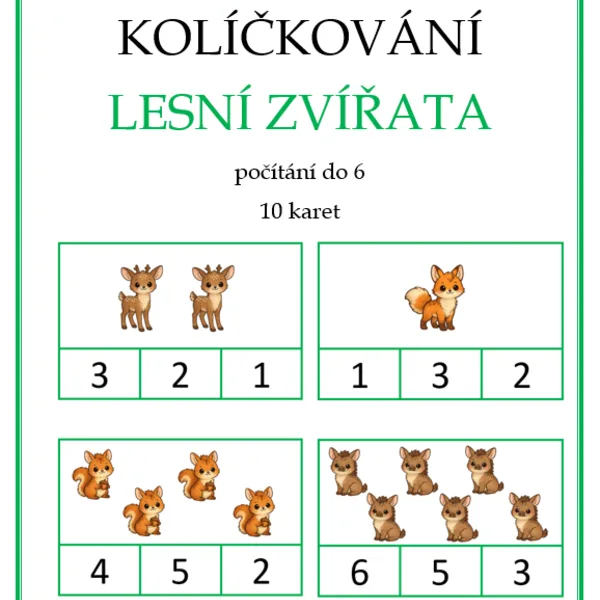 Lesní zvířata - KOLÍČKOVÁNÍ 1