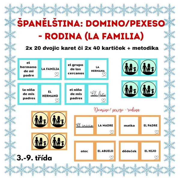 Španělština: domino/ pexeso - rodina (la familia) 1