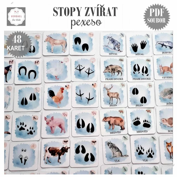 STOPY ZVÍŘAT - pexeso 1