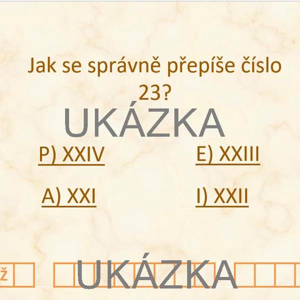 Římské číslice – interaktivní prezentace s hádankou 1