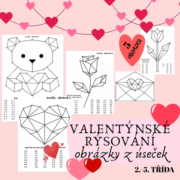 Valentýnské rýsování - obrázky z úseček 1
