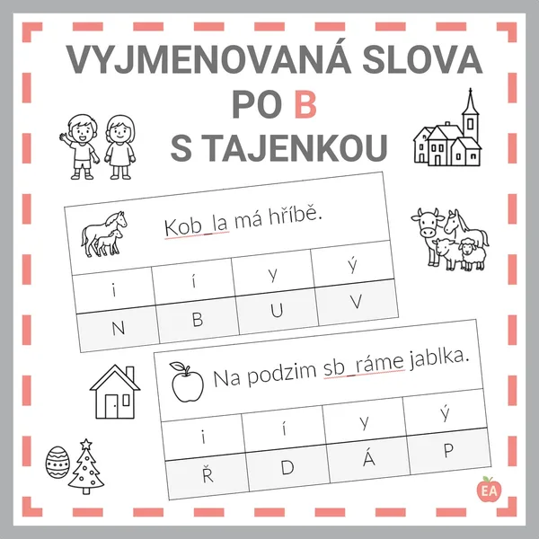 Vyjmenovaná slova po B s tajenkou 1