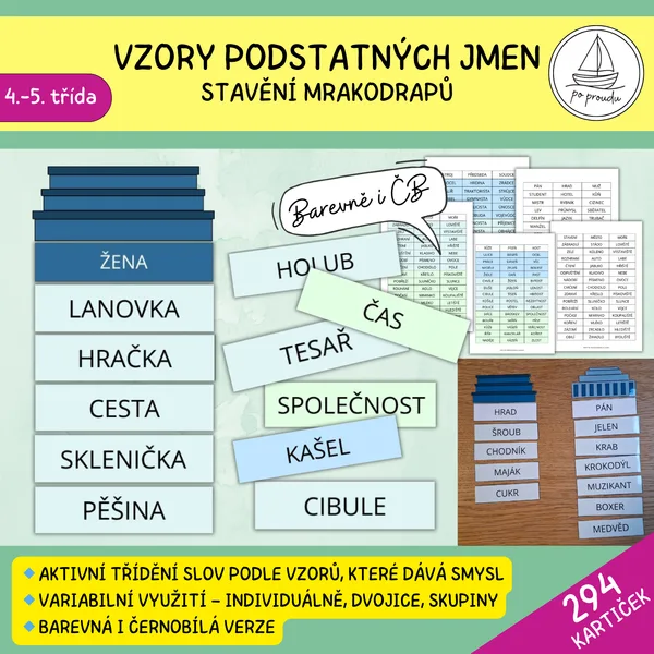 Vzory podstatných jmen - stavění mrakodrapů 1