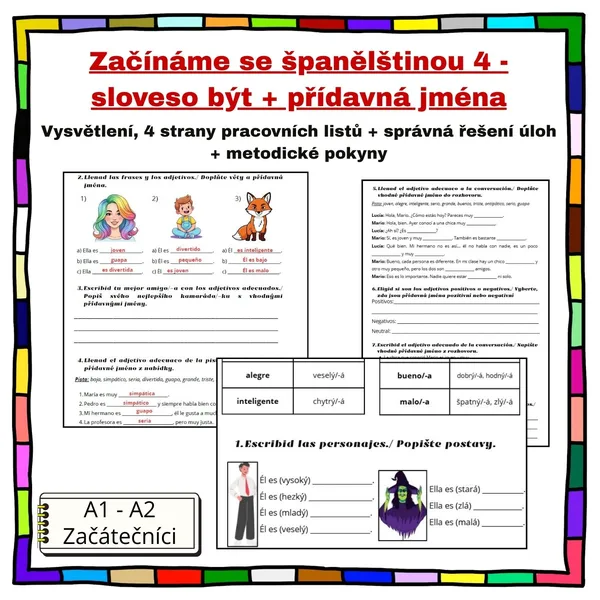 Začínáme se španělštinou 4 - sloveso "ser" + přídavná jména (vlastnosti) 1