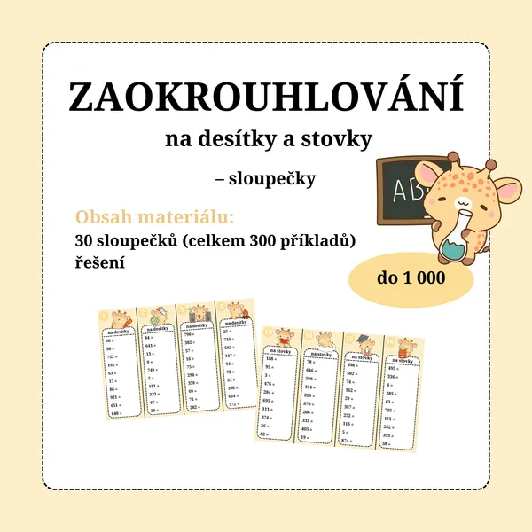 ZAOKROUHLOVÁNÍ na desítky a stovky – sloupečky 1
