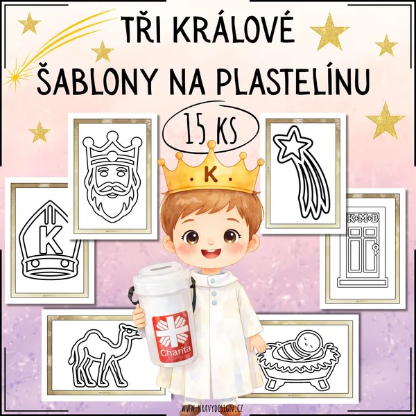 Tři králové - šablony na plastelínu, modelínu 1