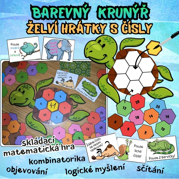 BAREVNÝ KRUNÝŘ - ŽELVÍ HRÁTKY S ČÍSLY 1