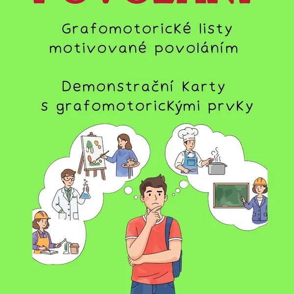 Povolání - grafomotorika + demonstrační karty GM prvků  1