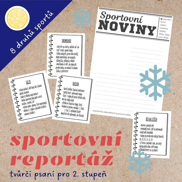 ZIMNÍ SPORTOVNÍ REPORTÁŽ - tvůrčí psaní 1