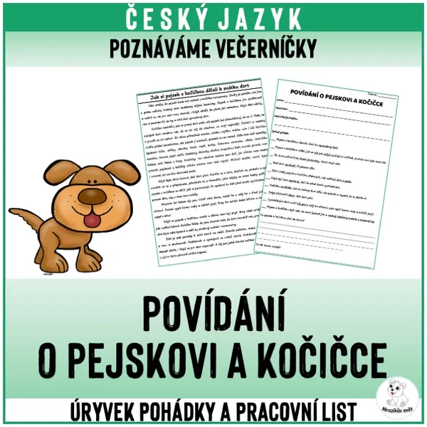 Pejsek a kočička - pohádka a pracovní list 1