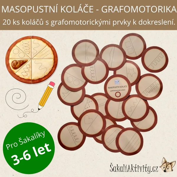MASOPUSTNÍ KOLÁČE - grafomotorické cvičení 1