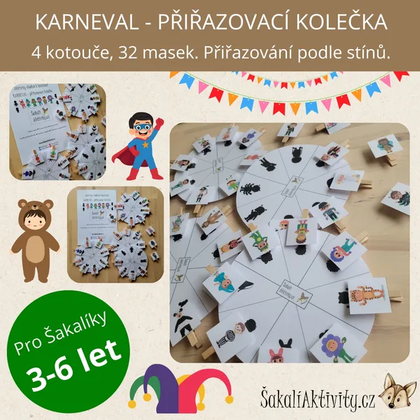 KARNEVALOVÉ MASKY - PŘIŘAZOVACÍ KOLEČKO 1
