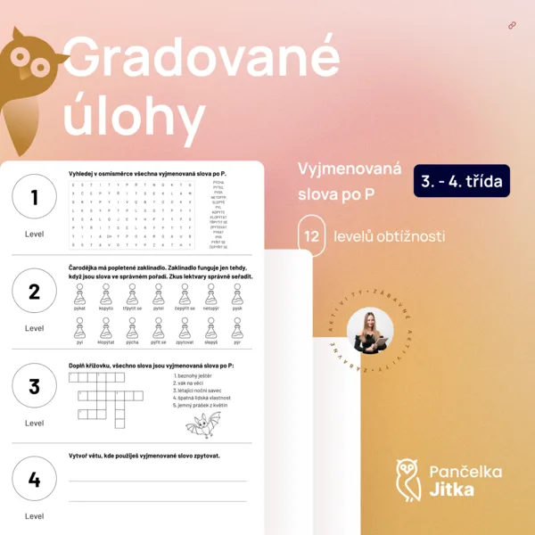 Gradované úlohy - vyjmenovaná slova po P 1