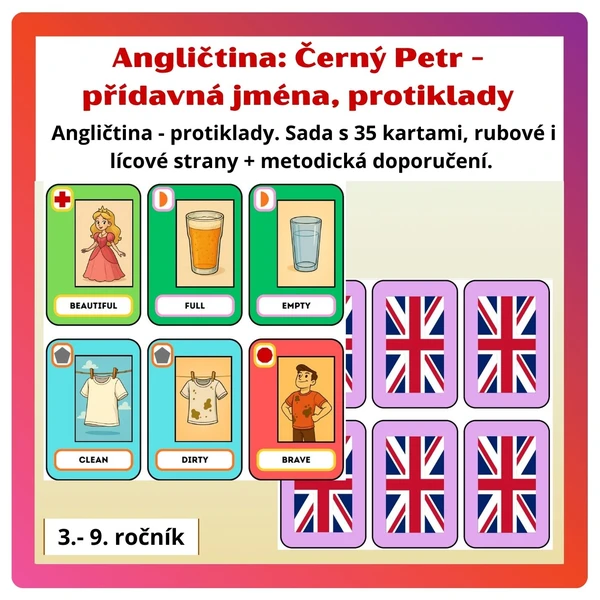 Angličtina: Černý Petr - přídavná jména, protiklady 1