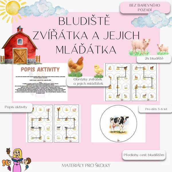 Bludiště - Zvířátka a jejich mláďátka 1
