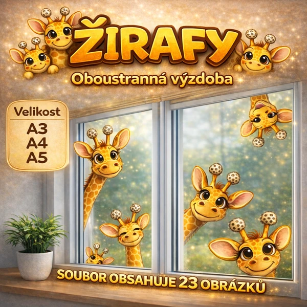 Výzdoba do oken OBOUSTRANNÁ - ŽIRAFY 1