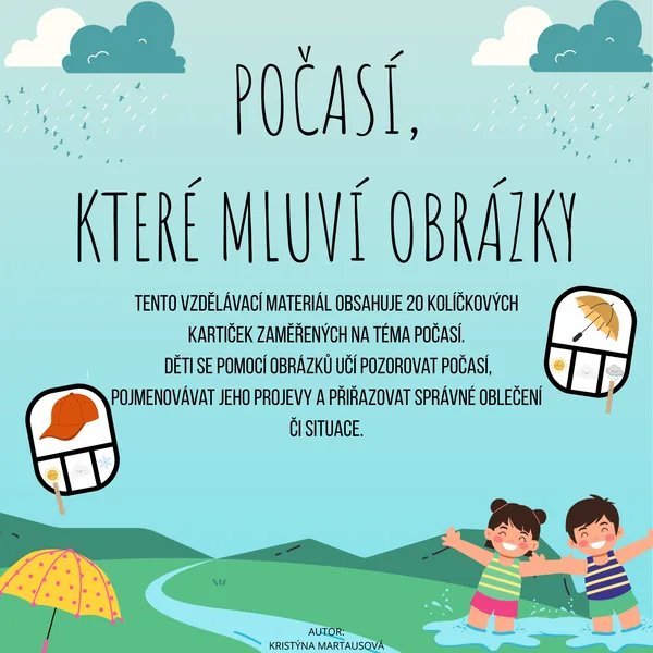Počasí, které mluví obrázky - 20 kolíčkovacích kartiček 1