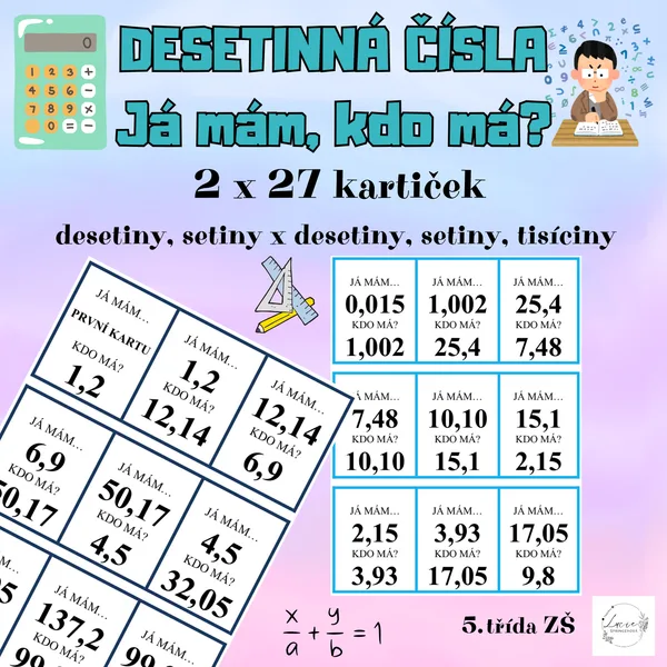DESETINNÁ ČÍSLA - Já mám, kdo má 1