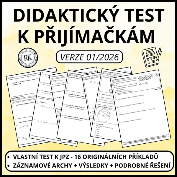 Didaktický test z matematiky k JPZ 1 1