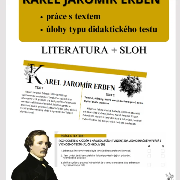 Karel Jaromír Erben: Literatura a sloh ve cvičeních 1