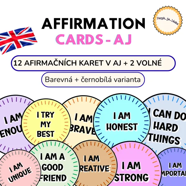 Affirmation cards - Afirmační karty AJ 1