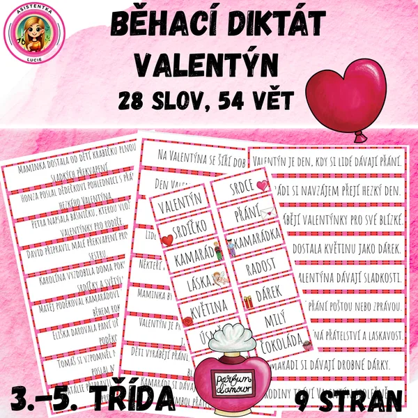 Valentýn - běhací diktát pro 3.-5. třídu 1