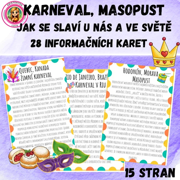 Karneval, masopust - 28 informačních karet 1