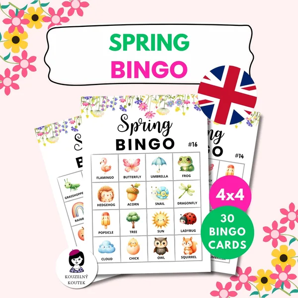 Anglické jarní bingo - hra pro děti | Velikonoce | Jaro 1