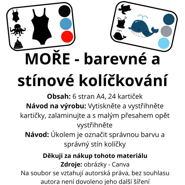 Moře - přiřazování barev a stínů 1