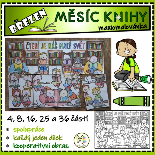 BŘEZEN - MĚSÍC KNIHY - KOOPERATIVNÍ OBRAZ 1